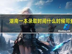 湖南一本录取时间什么时候可查