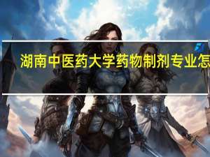 湖南中医药大学药物制剂专业怎样