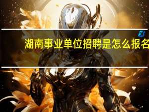 湖南事业单位招聘是怎么报名