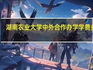 湖南农业大学中外合作办学学费多少