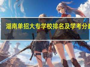 湖南单招大专学校排名及学考分数线