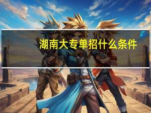 湖南大专单招什么条件