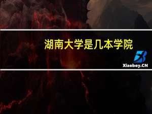 湖南大学是几本学院
