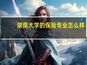 湖南大学的保险专业怎么样
