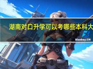 湖南对口升学可以考哪些本科大学