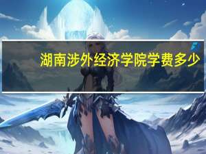 湖南涉外经济学院学费多少