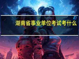 湖南省事业单位考试考什么