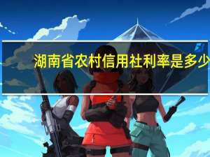湖南省农村信用社利率是多少