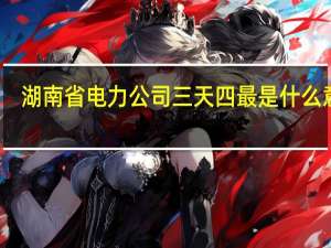 湖南省电力公司三天四最是什么意思