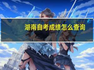 湖南自考成绩怎么查询