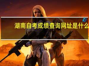 湖南自考成绩查询网址是什么？