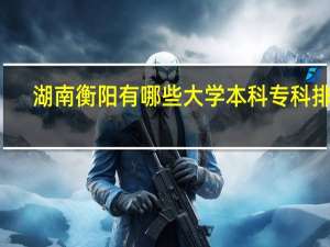 湖南衡阳有哪些大学本科专科排名