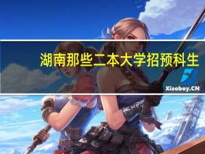 湖南那些二本大学招预科生