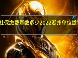 湖州社保缴费基数多少 2022湖州单位缴费比例一览