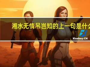 湘水无情吊岂知的上一句是什么