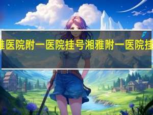 湘雅医院附一医院挂号 湘雅附一医院挂号网官网