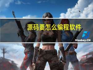 源码要怎么编程软件