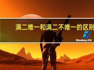满二唯一和满二不唯一的区别