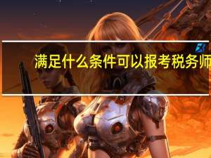 满足什么条件可以报考税务师