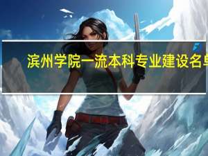滨州学院一流本科专业建设名单