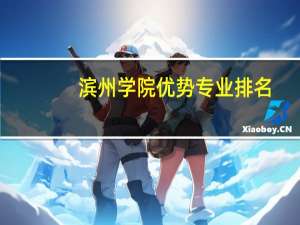 滨州学院优势专业排名