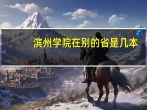 滨州学院在别的省是几本