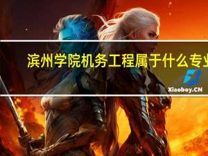 滨州学院机务工程属于什么专业