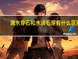 滴水穿石和水滴石穿有什么区别