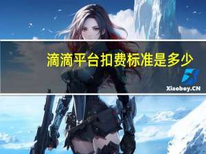 滴滴平台扣费标准是多少