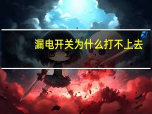 漏电开关为什么打不上去
