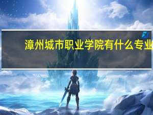 漳州城市职业学院有什么专业