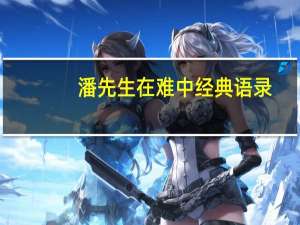 潘先生在难中经典语录