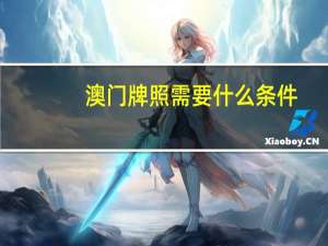 澳门牌照需要什么条件
