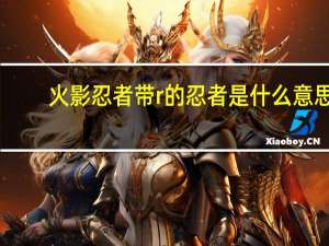 火影忍者带r的忍者是什么意思