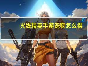 火线精英手游宠物怎么得