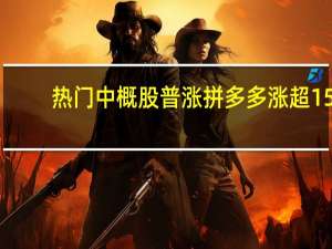 热门中概股普涨 拼多多涨超15%