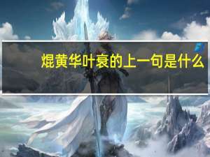 焜黄华叶衰的上一句是什么