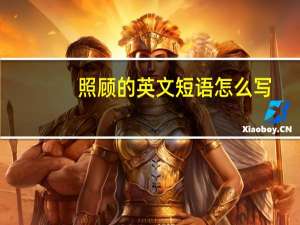照顾的英文短语怎么写