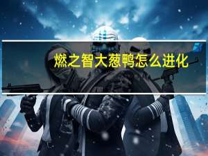 燃之智大葱鸭怎么进化