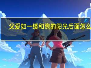 父爱如一缕和煦的阳光后面怎么写