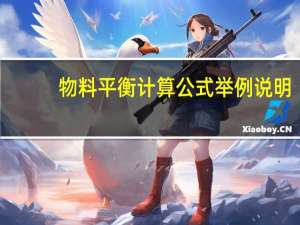 物料平衡计算公式举例说明