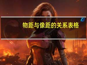 物距与像距的关系表格