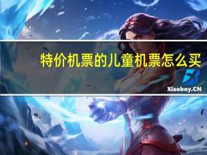 特价机票的儿童机票怎么买