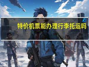 特价机票能办理行李托运吗