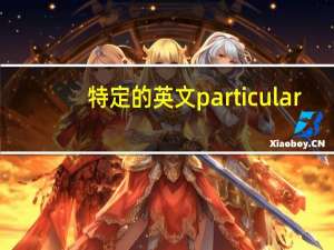 特定的英文particular