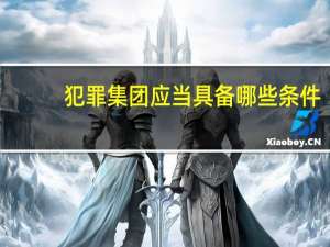犯罪集团应当具备哪些条件