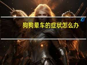 狗狗晕车的症状怎么办