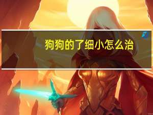 狗狗的了细小怎么治