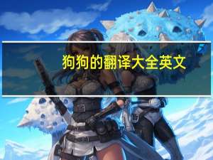 狗狗的翻译大全英文