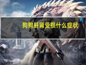 狗狗肝肾受损什么症状